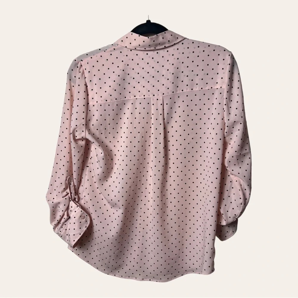 1130. Talbots BUTTON UP TOP POLKA DOTS PATTERN PI… - image 6